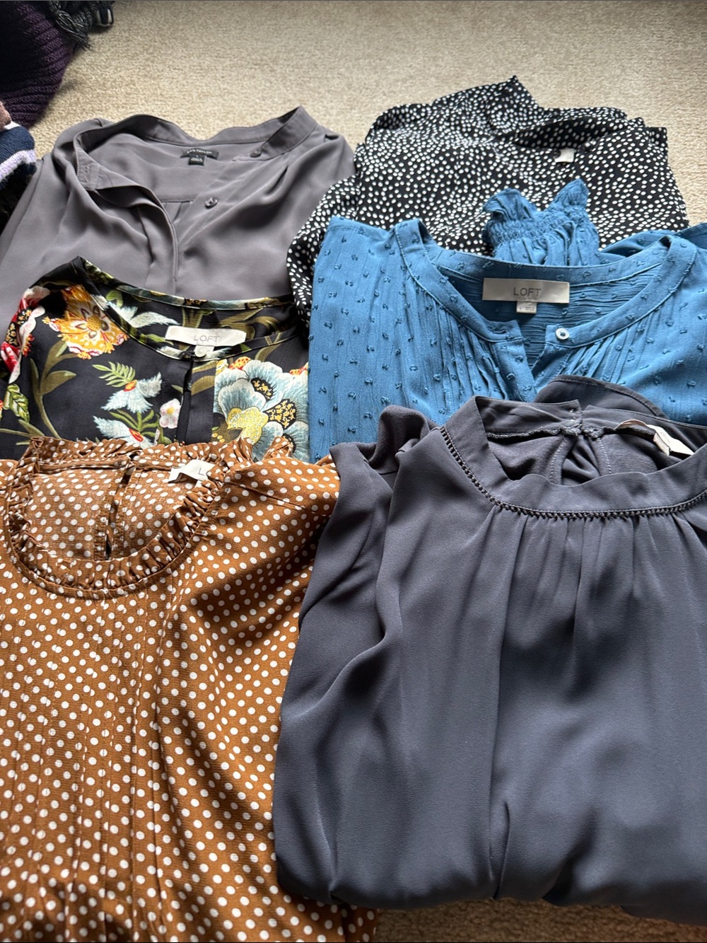 LOFT bundle - 6 size large, long sleeved blouses
